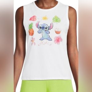 DISNEY Stitch Open Back Double Twist Tank Top. Size: L (11-13) Juniors. NWT!!